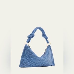 CULT GAIA Hera Nano Knotted Embellished Shoulder Bag BLUE NWT
